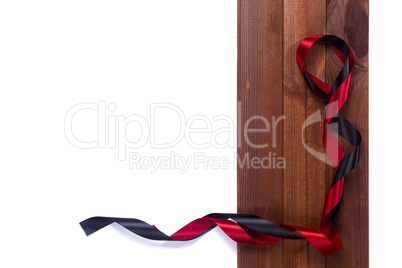 Black and red satin ribbons