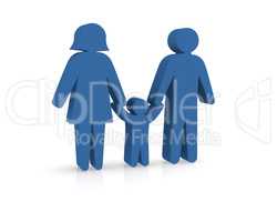 Family concept icon 3d rendering