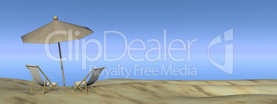 Relaxing at the beach - 3D render