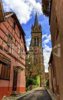 Church Saint-Etienne in Dambach-la-ville, Alsace, France