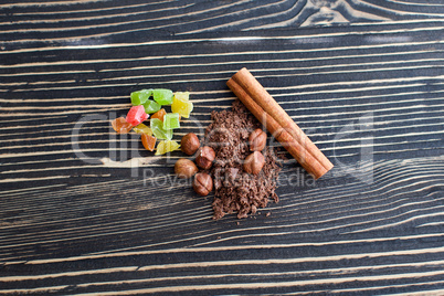 Cereals and chocolate chips lie on the texture table