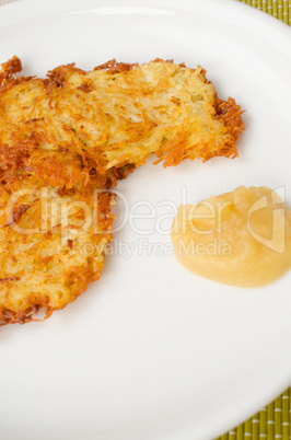 Potato fritters with applesauce