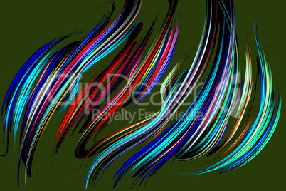 Fractal image: glowing colored stripes and lines.