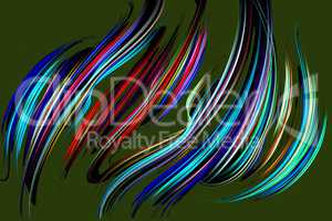 Fractal image: glowing colored stripes and lines.