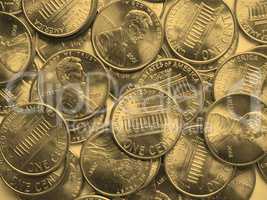 Dollar coins background - vintage