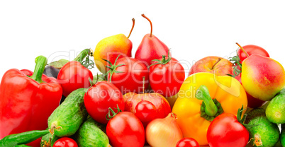 collection fresh fruits and vegetables