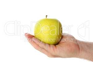 Hand mit Apfel