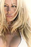 Beautiful Sensual Blond Woman Close Up Portrait