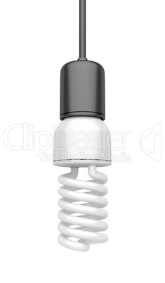 Light bulb on white