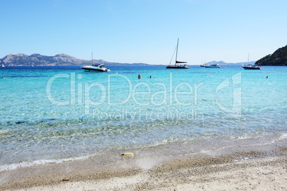 The beach and turquoise  water on Mallorca island, Spain