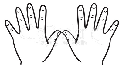 Outline of hands