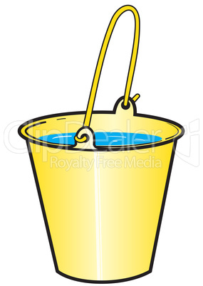 Yellow bucket with water