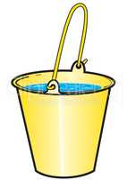 Yellow bucket with water