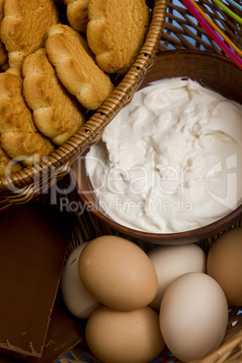 Ingredients for tiramisu