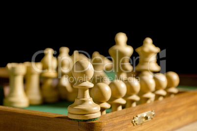 Close up of chess pieces