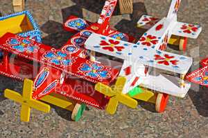 Toy wood airplane