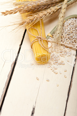 organic Raw italian pasta and durum wheat