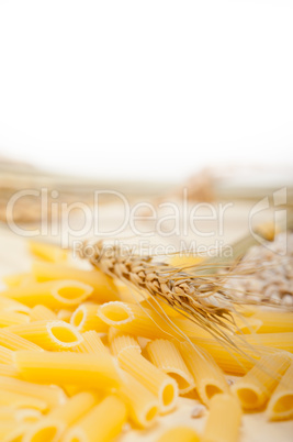 Italian pasta penne with wheat