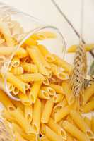 Italian pasta penne with wheat