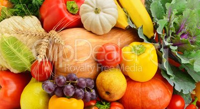 bright background of fruits and vegetables