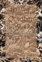 Vertical Autumn Card, October Thanksgiving