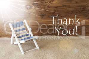 Summer Sunny Greeting Card And Text Thank You
