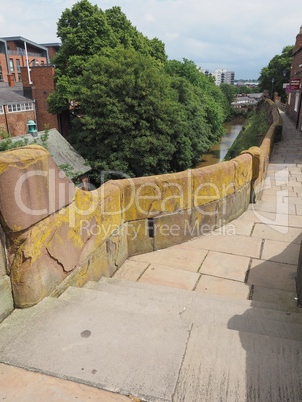 Roman city walls in Chester