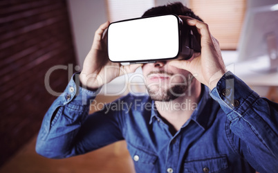 Man wearing virtual glass