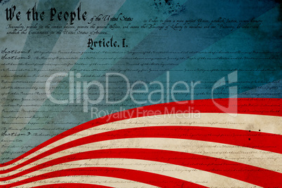 Composite image of declaration of independence