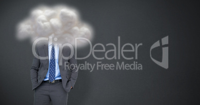 Composite image of thinking businessman