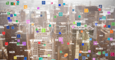 Composite image of technology icons