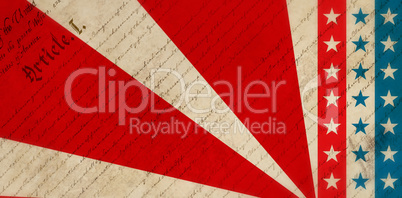 Composite image of declaration of independence