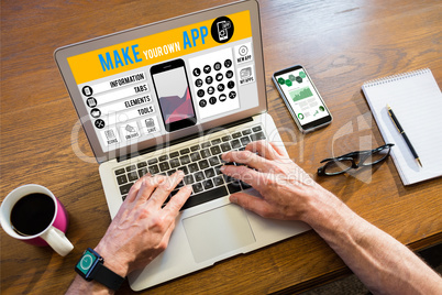 Composite image of make your own app smartphone