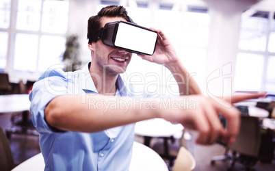 Man using a virtual reality device