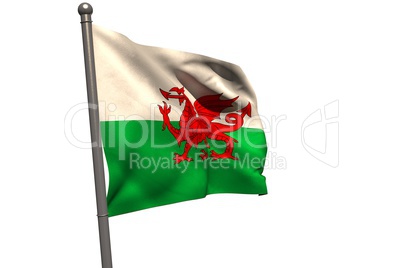 Pole with Wales flag