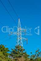 electricity pylon isolated