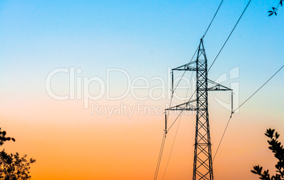 electricity pylon isolated