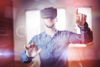 Man wearing virtual glass