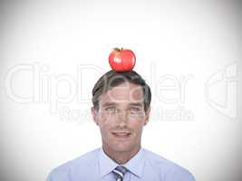 Composite image of portrait of handsome businessman