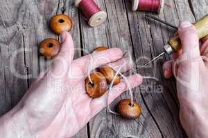 Stringing beads on a string