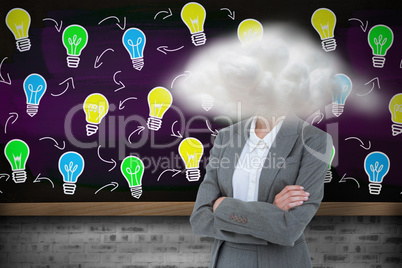 Composite image of businesswoman smiling on a white background