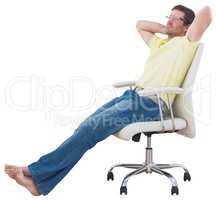 Man sitting on a swivel chair