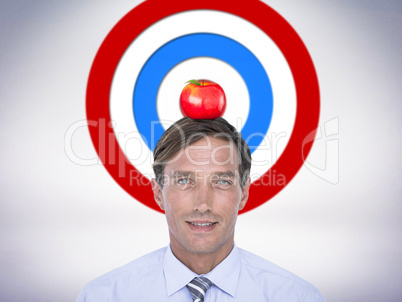 Composite image of portrait of handsome businessman