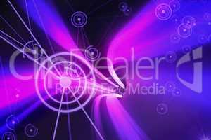 Composite image of purple and pink vortex with light