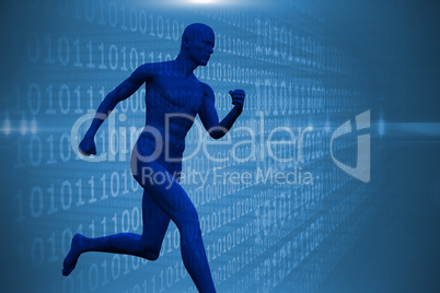Composite image of blue character running