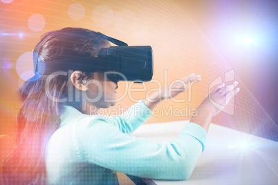 Girl using a virtual reality device