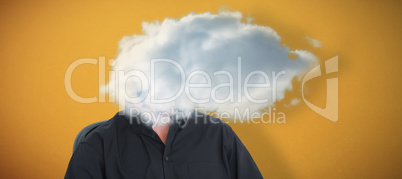 Composite image of portrait of smiling businessman posing
