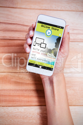 Composite image of screen of an online store