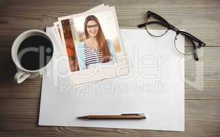 Composite image of young creative worker smiling at camera