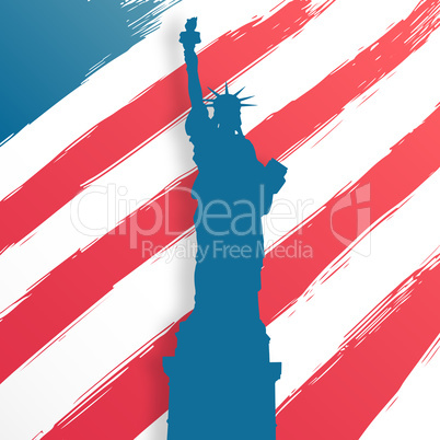 Composite image of focus on liberty statue